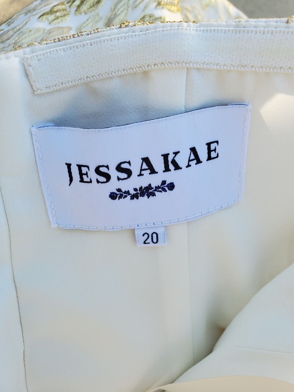 JessaKae Gold Brocade Strapless Fit-and-Flare Dress - Picture 9 of 9